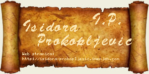 Isidora Prokopljević vizit kartica
